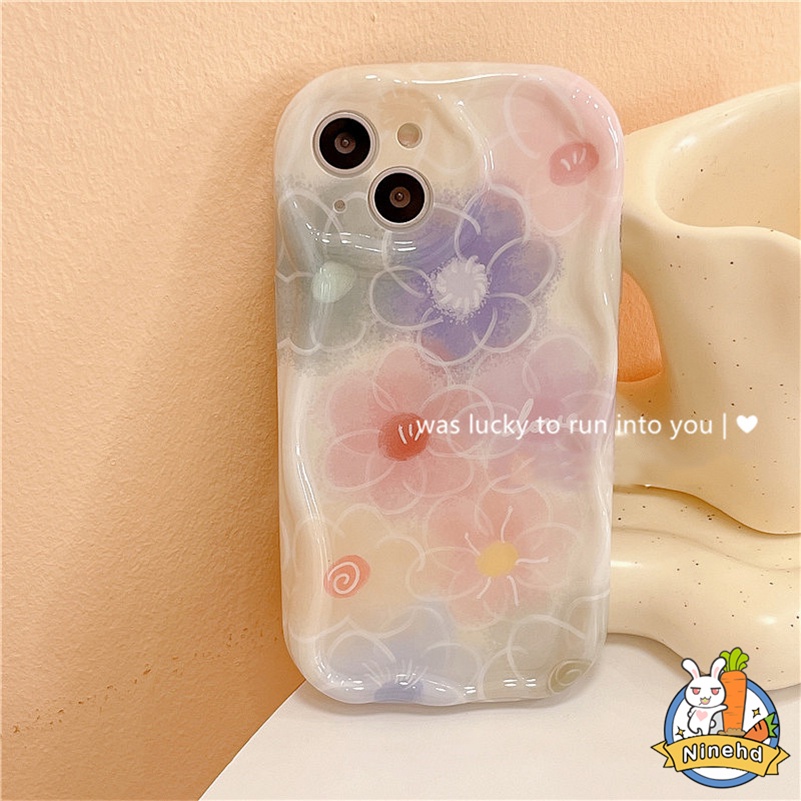 IPHONE Casing Kompatibel Untuk Iphone14 13 12 11 Pro Max X Xr Xs Max8 7 6 6s Plus SE 2020 ins Musim Semi Musim Panas Bunga Warna-Warni Lukisan Minyak Casing Ponsel Shockproof Soft Case Cover Pelindung