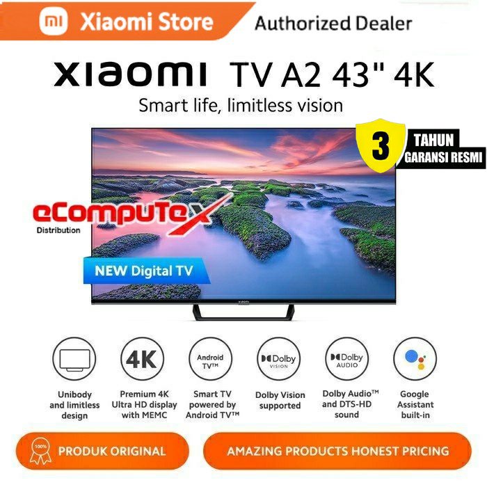 XIAOMI TV A2 43&quot; INCH UHD 4K / A 2 SMART TV ANDROID DOLBY VISION RESMI