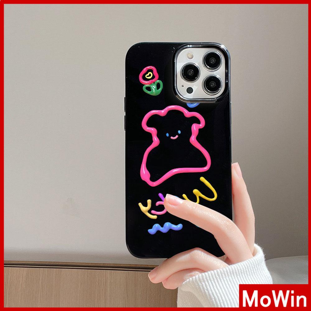 For iPhone 14 Pro Max iPhone Case Black Glossy TPU Soft Case Shockproof Protection Camera Cute Lucky Puppy Compatible with iPhone 13 Pro max 12 Pro Max 11 xr xs max 7Plus 8Plus