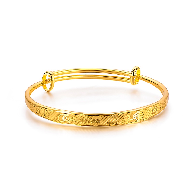 Goldkingdom Aksesoris Fashion 24 K Bangkok Aksesoris Stok Lapis Emas Menebal Kontrol Angka Komputer Carnation Bunga Gelang Hadiah Ibu