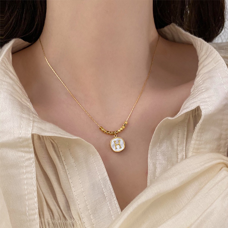 83371 Kalung H susun kubus titanium stainless steel 316L anti karat harga grosir bisa bayar di tempat
