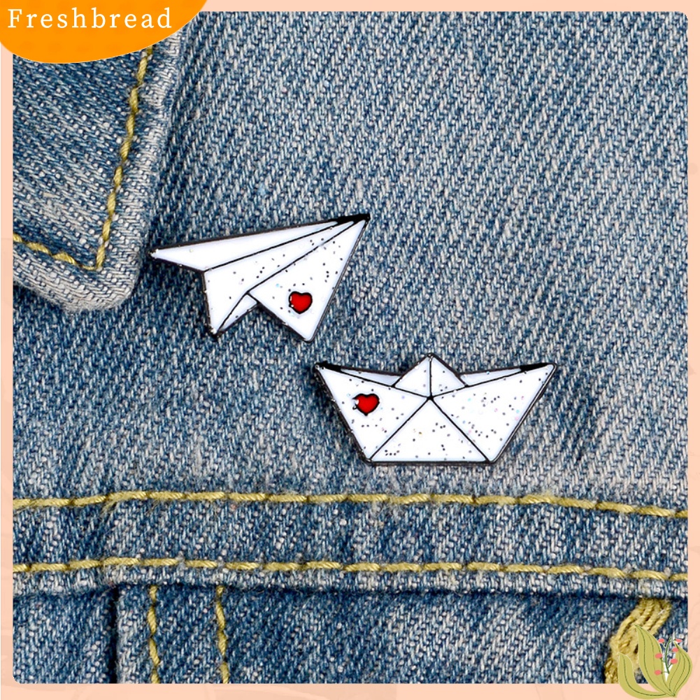 &lt; Freshbread &gt; Unisex Origami Pesawat Perahu Enamel Bros Pin Jaket Tas Lencana Teman Hadiah
