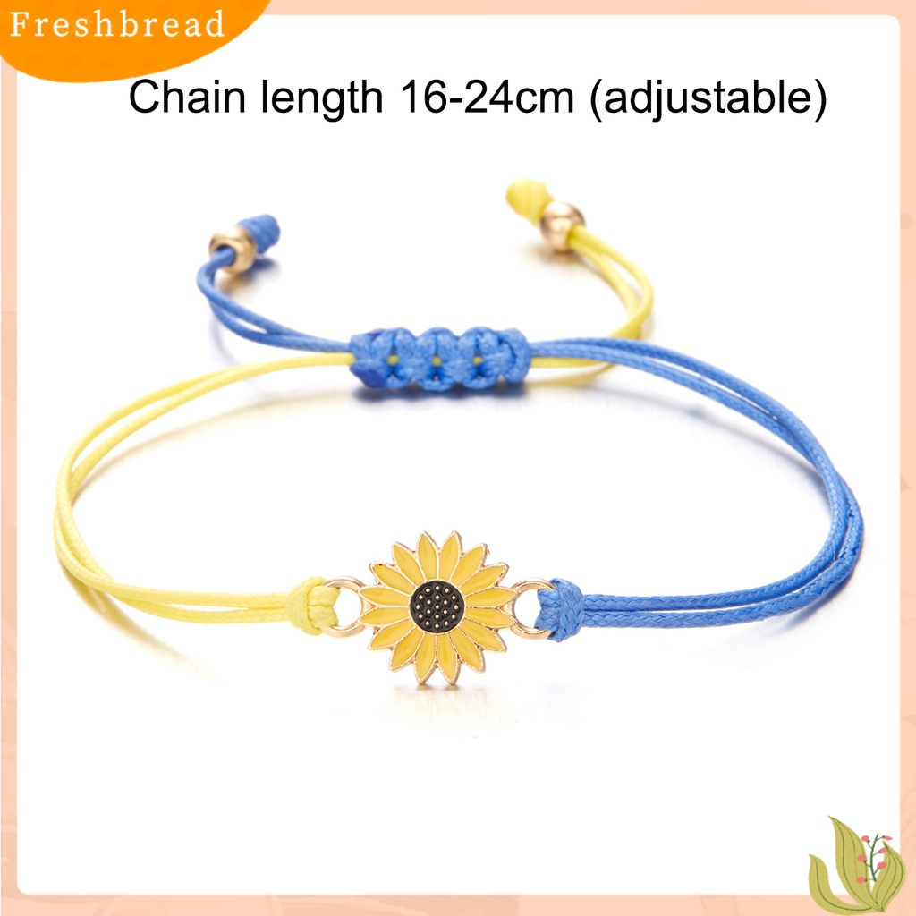 &lt; Freshbread &gt; Handmade Adjustable Rope Bracelet Cord Bendera Ukraina Warna Braided Wristband Properti Foto