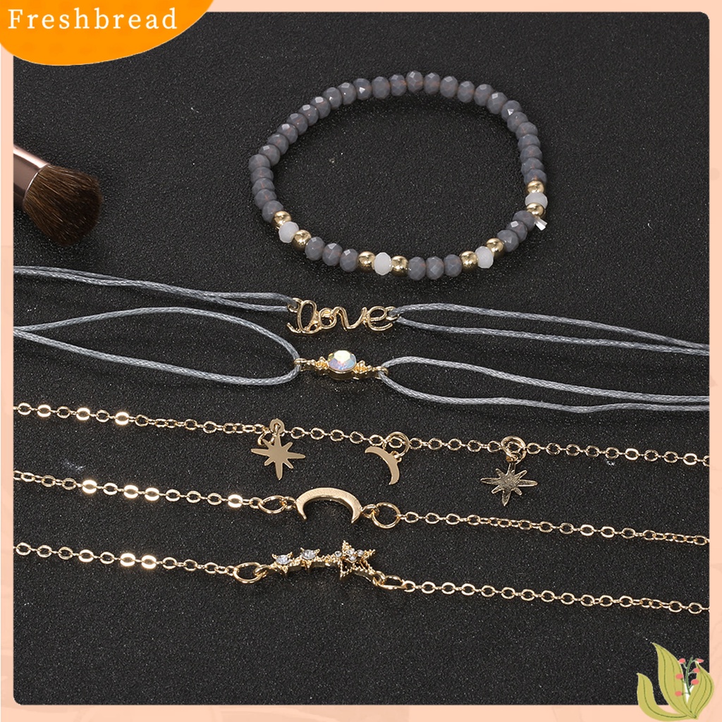 &lt; Freshbread &gt; 1set Gelang Gaya Paduan Tahan Korosi Mata catching Hadiah Gelang Kekasih Tanpa Pudar Untuk Wanita