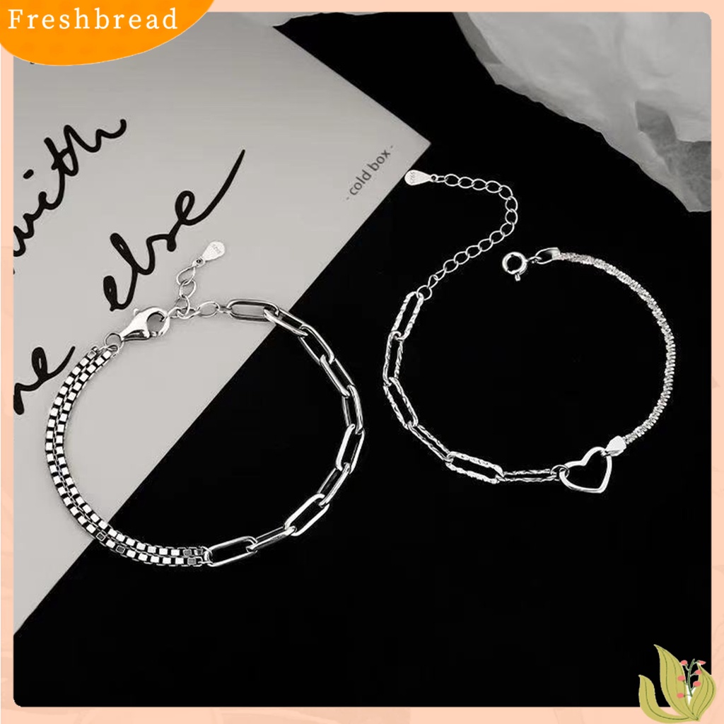 &lt; Freshbread &gt; Gelang Pasangan Sederhana Desain Bentuk Hati Artistik Unik Gelang Fashion Untuk Kehidupan Sehari-Hari