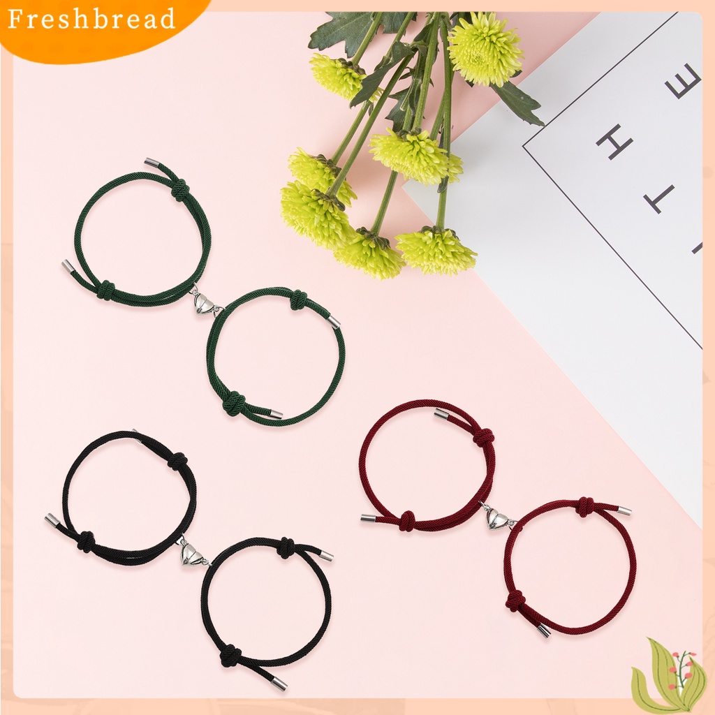 &lt; Freshbread &gt; 2Pcs Gelang Cantik ic Adsorpsi Alloy Elegan Panjang Adjustable Fashion Bracelet Untuk Pacaran