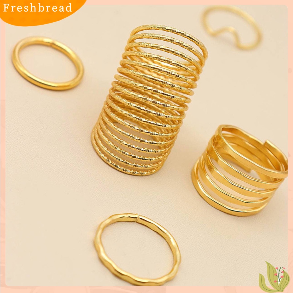 &lt; Freshbread &gt; 5Pcs Wanita Knuckle Rings Multi Lingkaran Sederhana Elastisitas Yang Dapat Disesuaikan Jari Rings Perhiasan Aksesoris