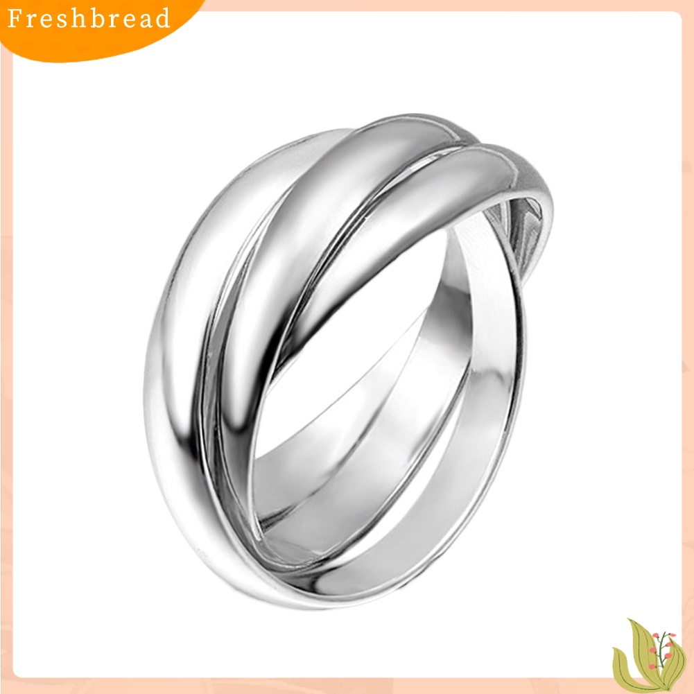 &lt; Freshbread &gt; Wanita Kreatif Halus 3circles Cross Finger Cincin Hadiah Perhiasan Pesta Pernikahan