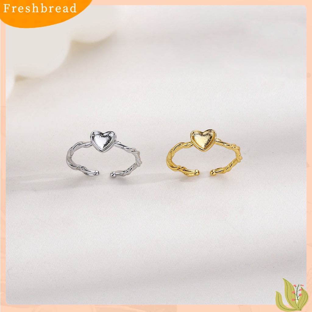 &lt; Freshbread &gt; Wanita Cincin Pembukaan Kepribadian Memutar Dapat Disesuaikan Hadiah Mewah Warna Emas Cinta Hati Jari Cincin Fashion Perhiasan