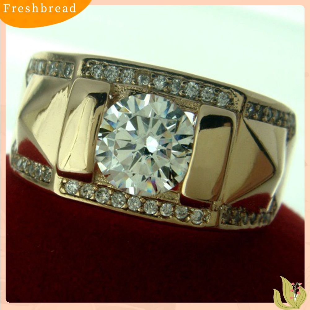 < Freshbread > Fashion Berlian Imitasi Pria Wanita Pertunangan Pernikahan Cincin Pasangan Jari Perhiasan Hadiah