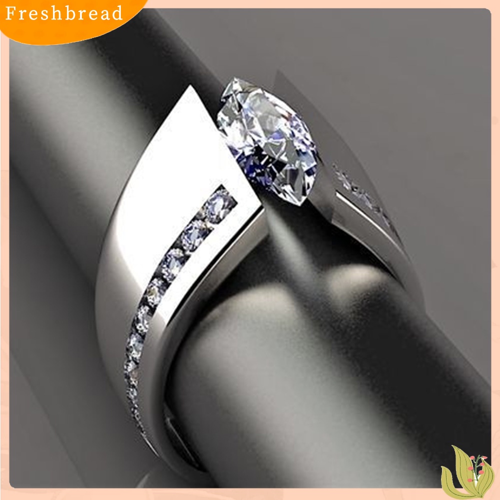 &lt; Freshbread &gt; Fashion Wanita Marquise Cut Cubic Zirconia Geometris Cincin Pernikahan Perhiasan Hadiah