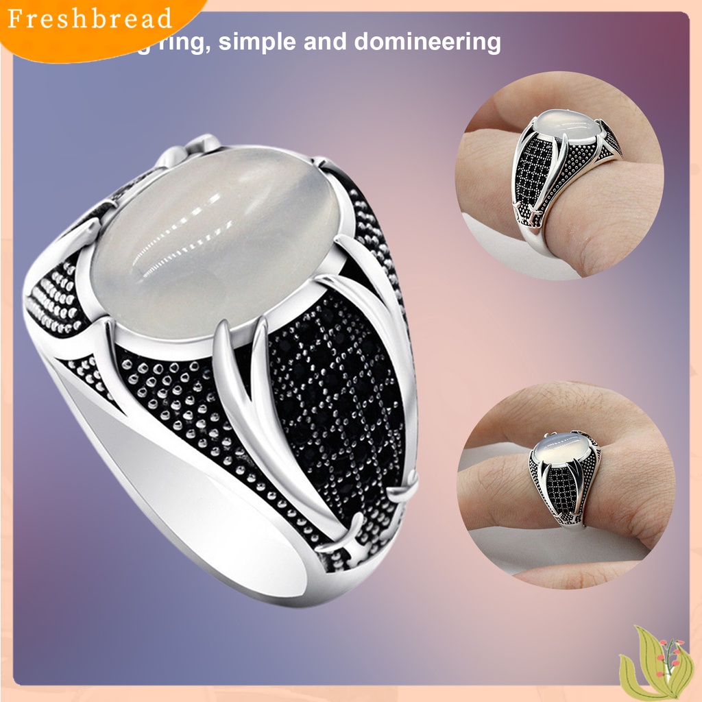 &lt; Freshbread &gt; Pria Cincin Ramah Kulit Retro Paduan Kesederhanaan Indah Engagement Male Ring Untuk Pernikahan