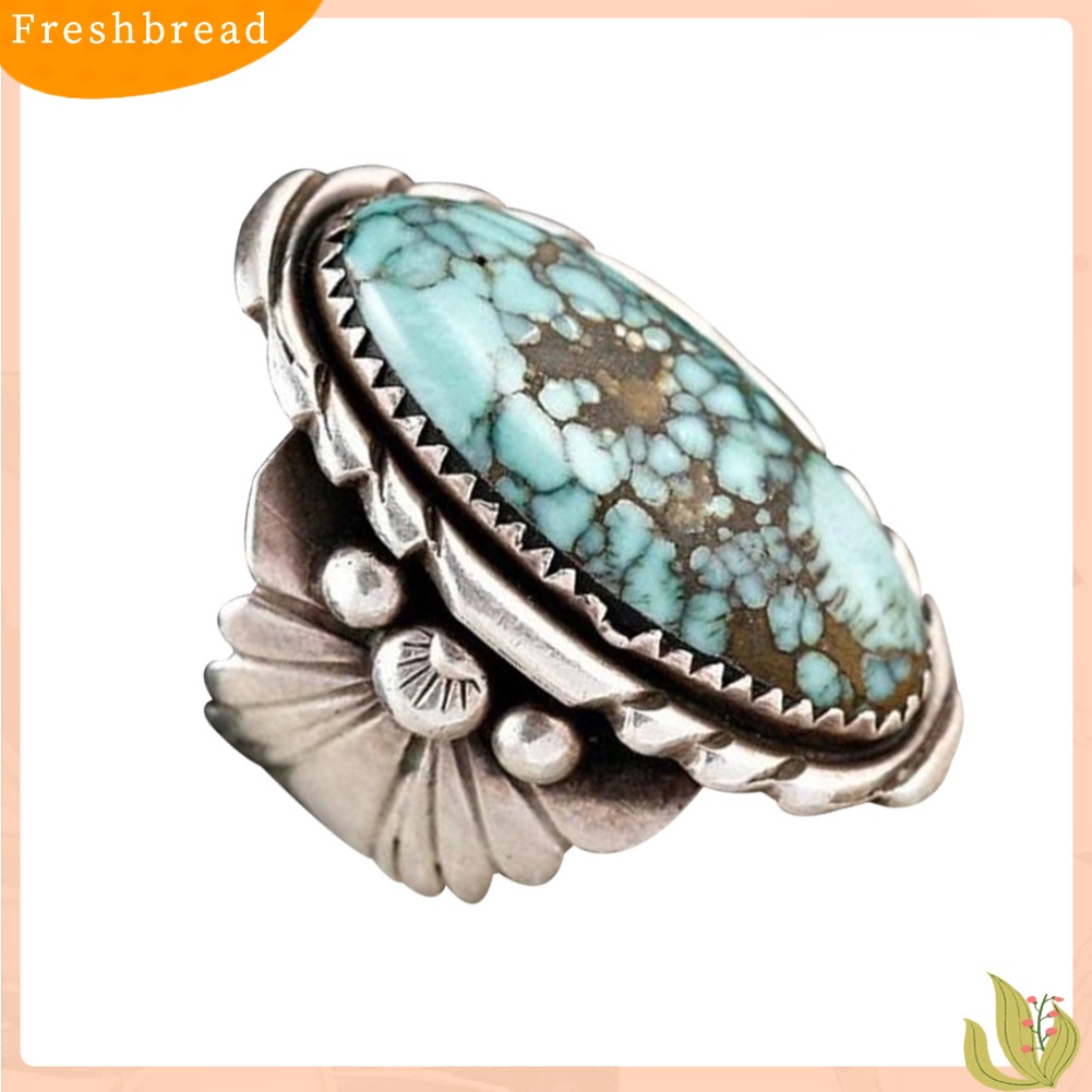 &lt; Freshbread &gt; Antik Wanita Pria Oval Pirus Ukir Jari Cincin Cosplay Pesta Perhiasan Hadiah