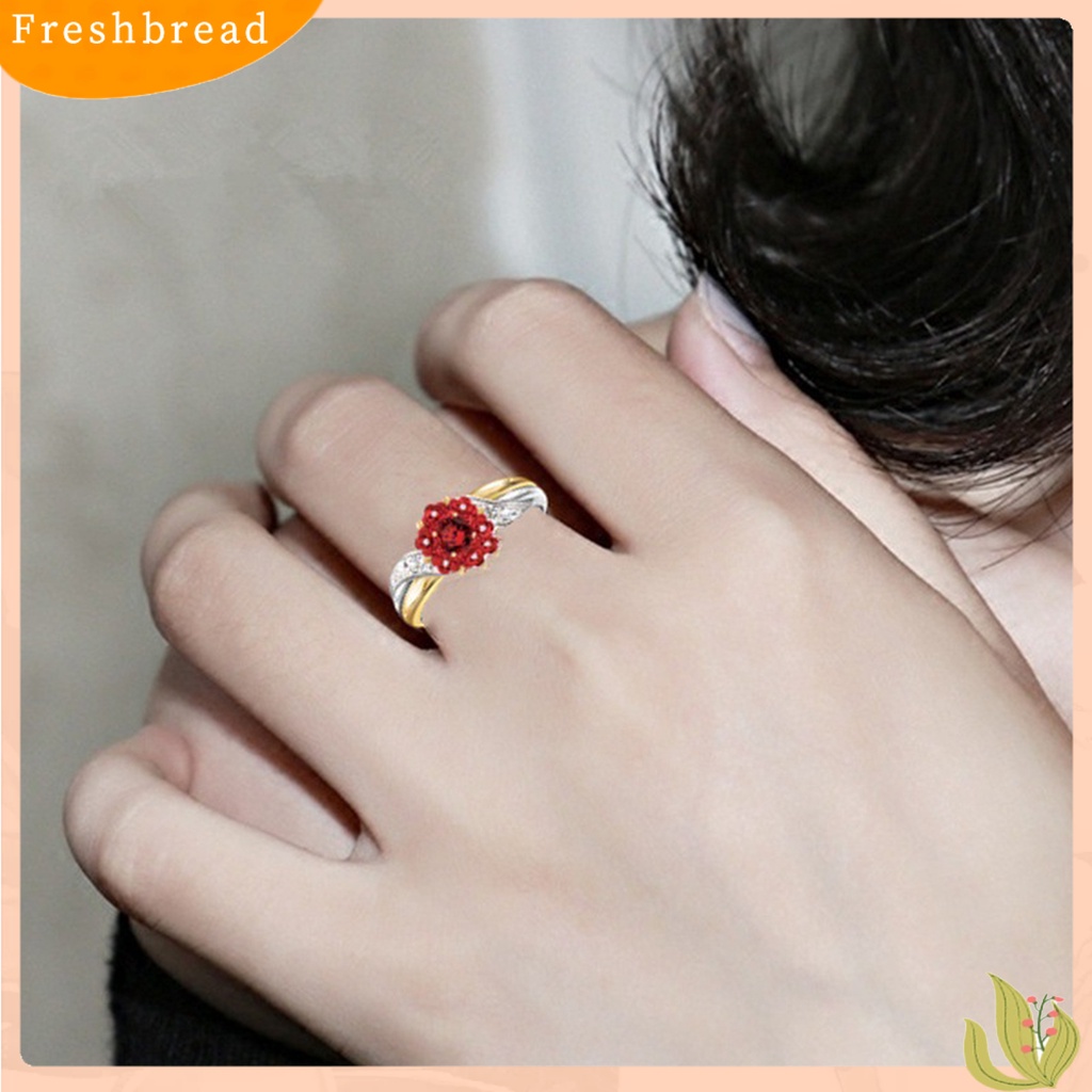 &lt; Freshbread &gt; Rose Ring Hias Cantik Portabel Wanita Cincin Hati Lumba Hewan Indah Untuk Pernikahan