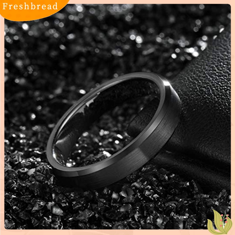 &lt; Freshbread &gt; Pernikahan Pertunangan 4mm Tungsten Carbide Band Cincin Pria Wanita Jari Perhiasan Hadiah