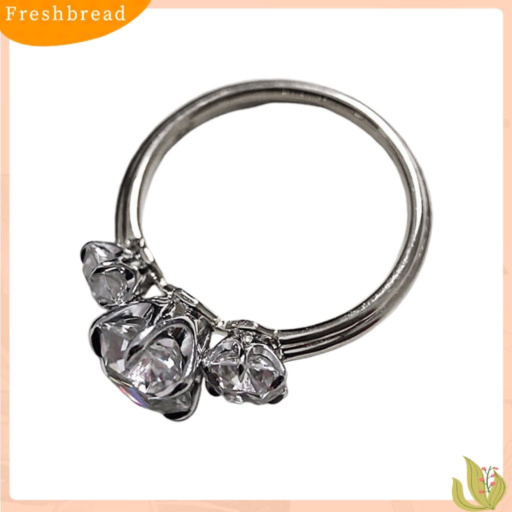 &lt; Freshbread &gt; Wanita Cincin Bentuk Persegi Dua Warna Perhiasan Geometris Cubic Zirconia Finger Ring Hadiah Ulang Tahun