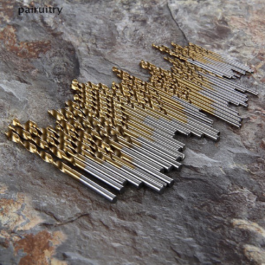 Prt 100/50pcs Titanium Coated HSS High Speed Steel Drill Bit Set Alat PRT