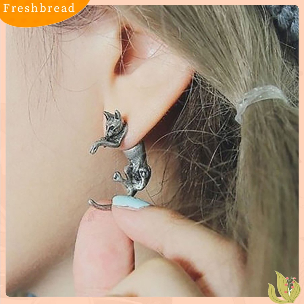 &lt; Freshbread &gt; 1pc Ear Stud Desain Bentuk Rubah Hias Alloy Anting Tusuk Wanita Untuk Pesta Ulang Tahun