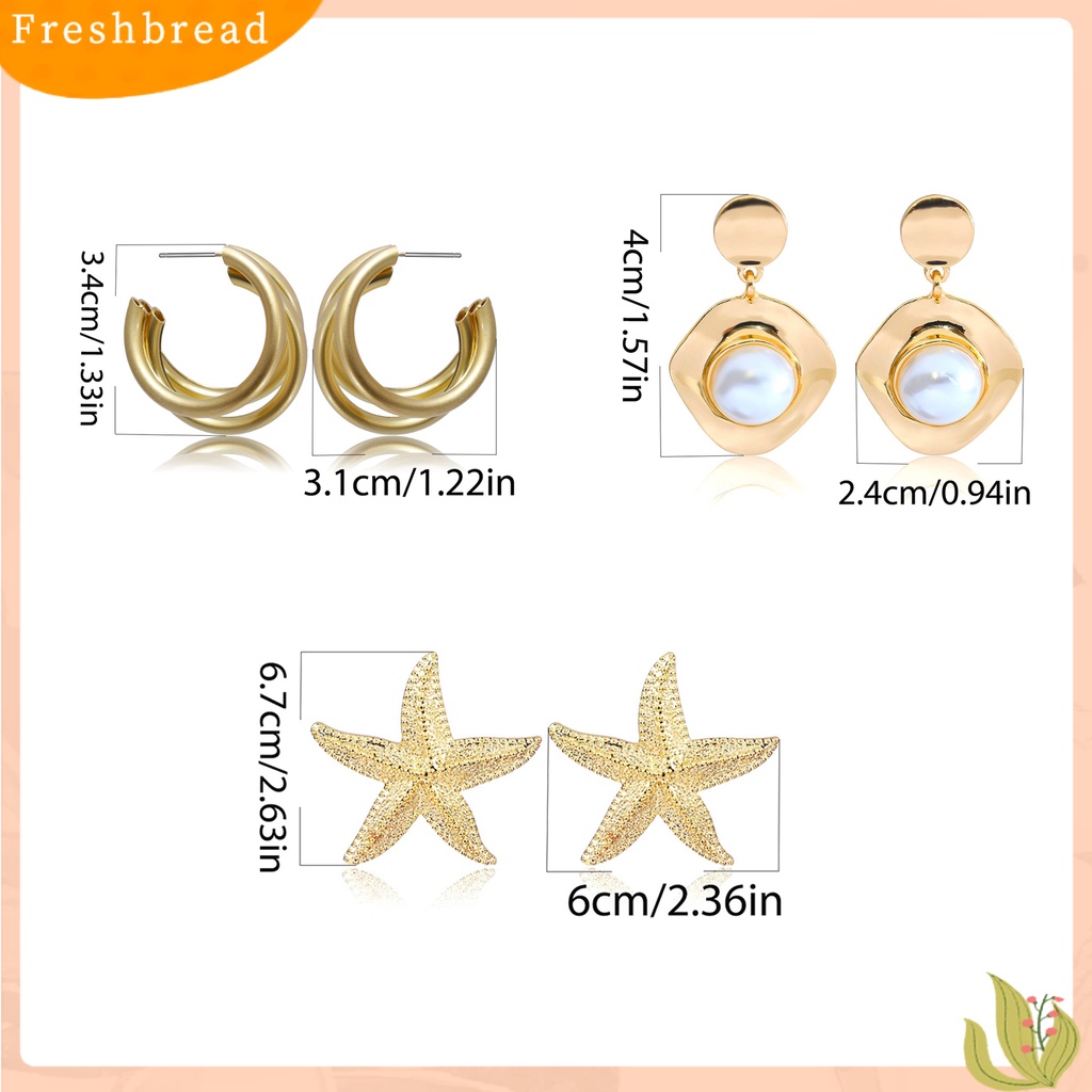 &lt; Freshbread &gt; 1pasang Telinga Menjuntai Pengerjaan Halus Umur Panjang Paduan Menjuntai Hoop Earring Untuk Ulang Tahun