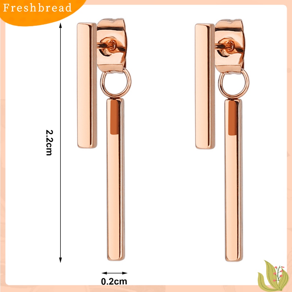 &lt; Freshbread &gt; 1pasang Anting Pejantan Kesederhanaan Geometris Berbentuk T Poles Temperamen Berdandan Tahan Luntur Sederhana T Bar Drop Anting-Anting Perlengkapan Kostum