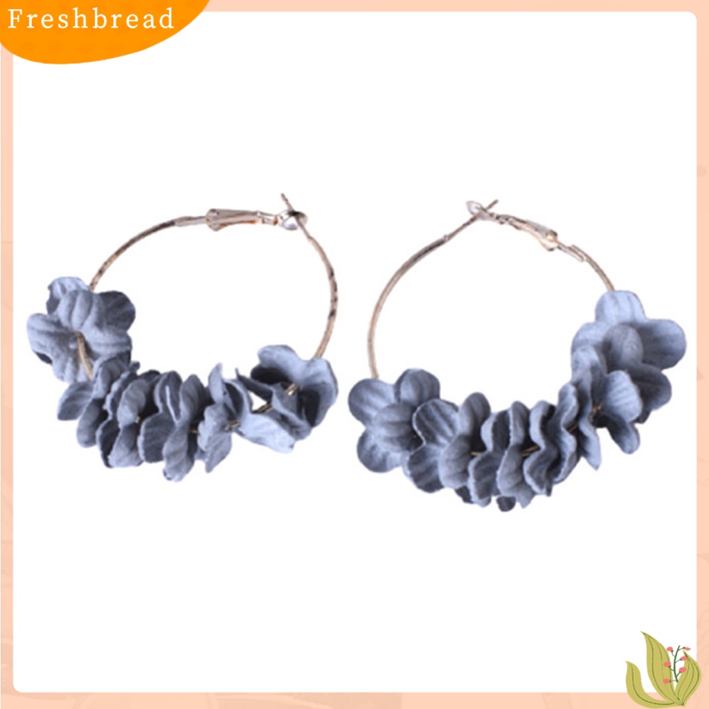 &lt; Freshbread &gt; 2Pcs Wanita Gadis Eardrop Kelopak Anting Hoop Perhiasan Fashion Sederhana Untuk Pesta