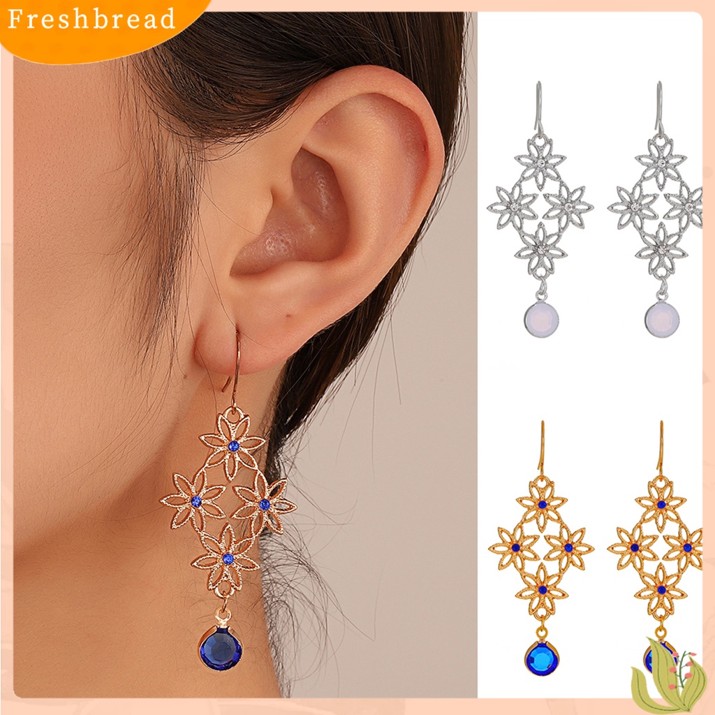 &lt; Freshbread &gt; 1pasang Anting Kait Berongga Keluar Bunga Perhiasan Bohemian Cut-out Earrings Pacaran