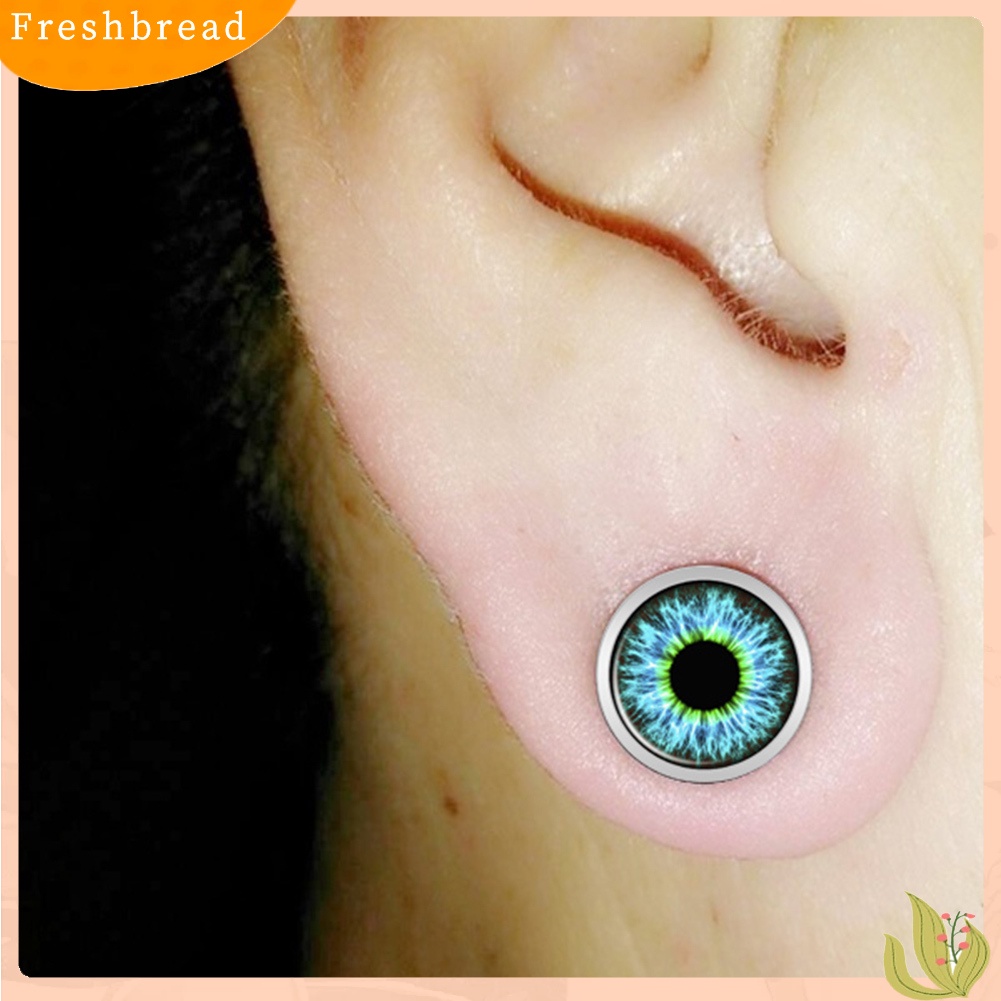 &lt; Freshbread &gt; 1Pc Unisex Enamel Bola Mata Ear Plug Tunnel Expander Stretcher Piercing Perhiasan