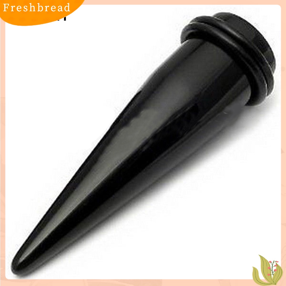 &lt; Freshbread &gt; Hitam Lurus Akrilik Bentuk Kerucut Telinga Expander Stretcher Taper Plug Device Device