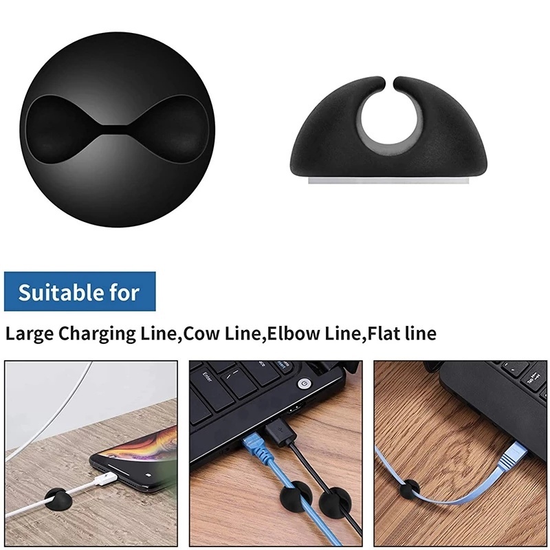 5/10pcs Silikon Putaran Cord Holder USB Winder Organizer Kawat Tetap Klip Pemegang Perekat Diri Perlindungan Kabel Klip Kabel Klip Rumah Kantor Desktop Cable Manager Winder Mini