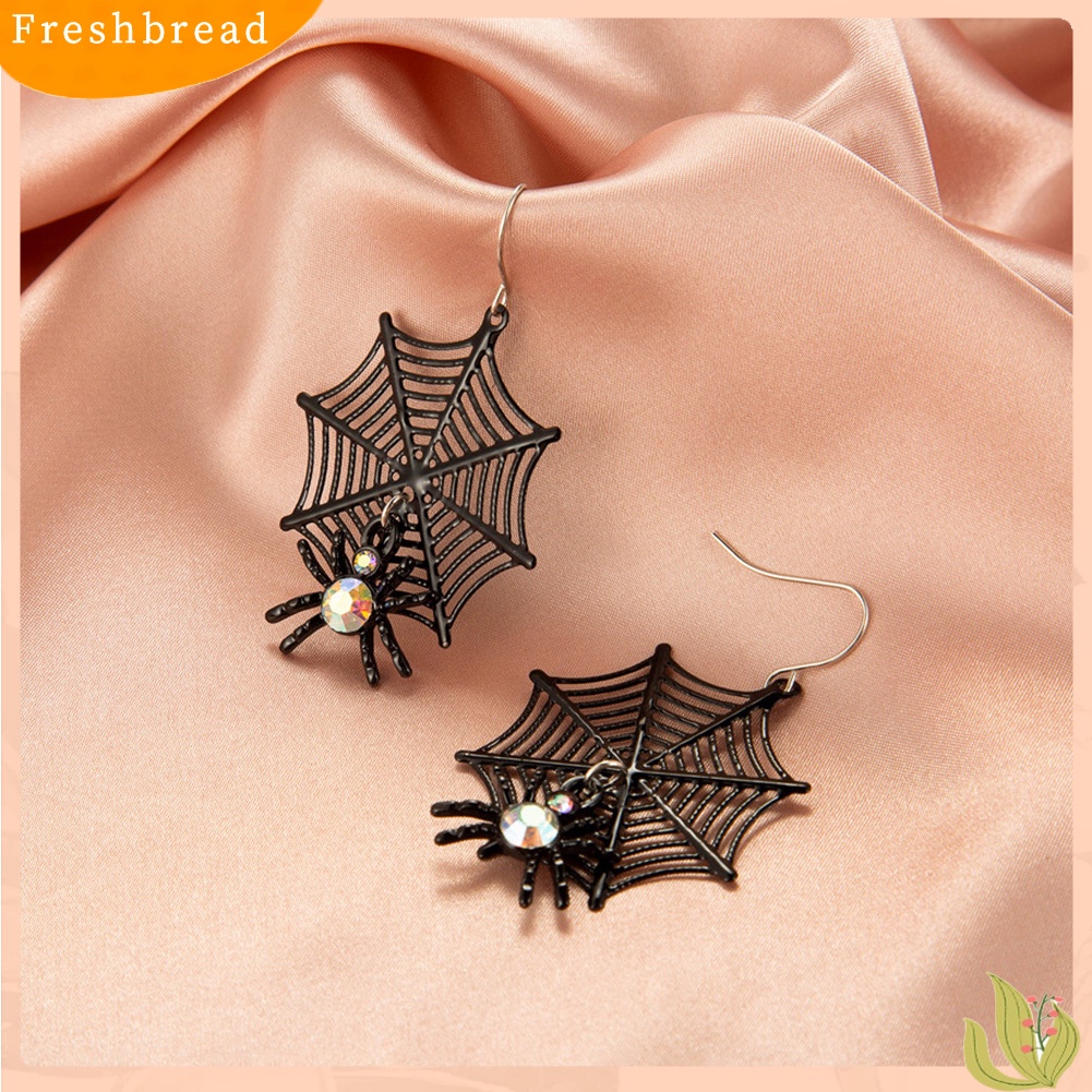 &lt; Freshbread &gt; Halloween Gothic Ghost Spider Skull Anting Perempuan Horrified Lucu Eardrop