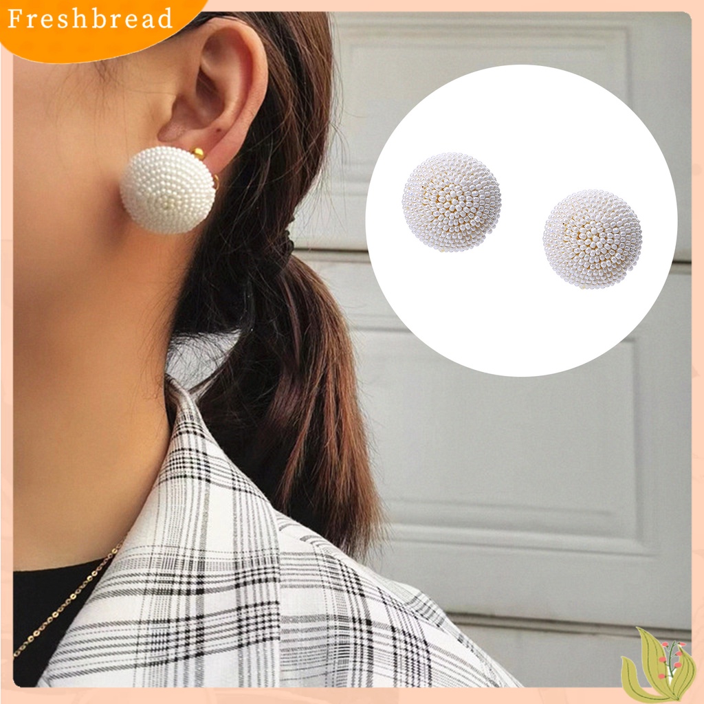 &lt; Freshbread &gt; 1pasang Anting Menjuntai Handmade Manik-Manik Mini Warna-Warni Desain Bulat Pengerjaan Halus Vintage Hiasan Telinga Daily Wearing Bohemian Colorful Beaded Earrings Untuk Pesta