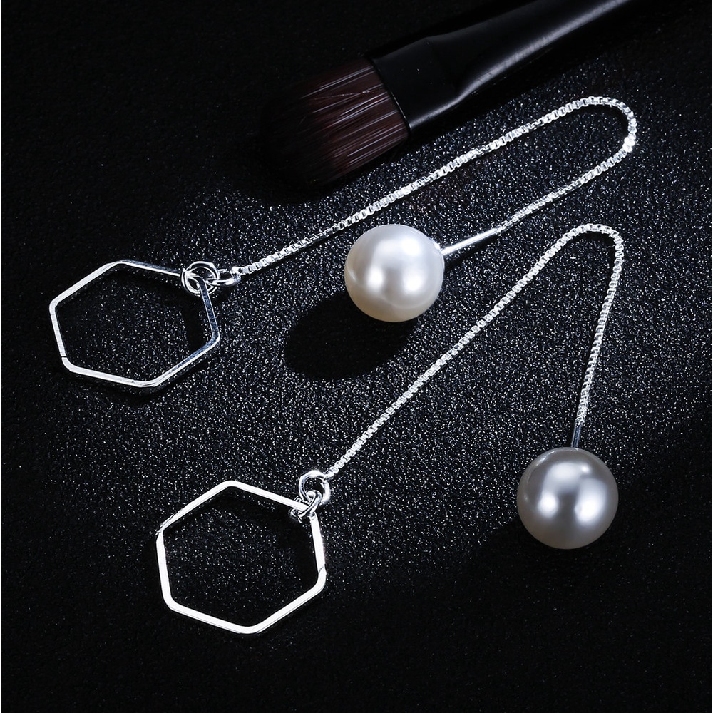 Goldkingdom Aksesoris Perhiasan Fashion Ready Stock Korea Bintang Hati Segitiga Kipas Panjang Mutiara Earline Earrings