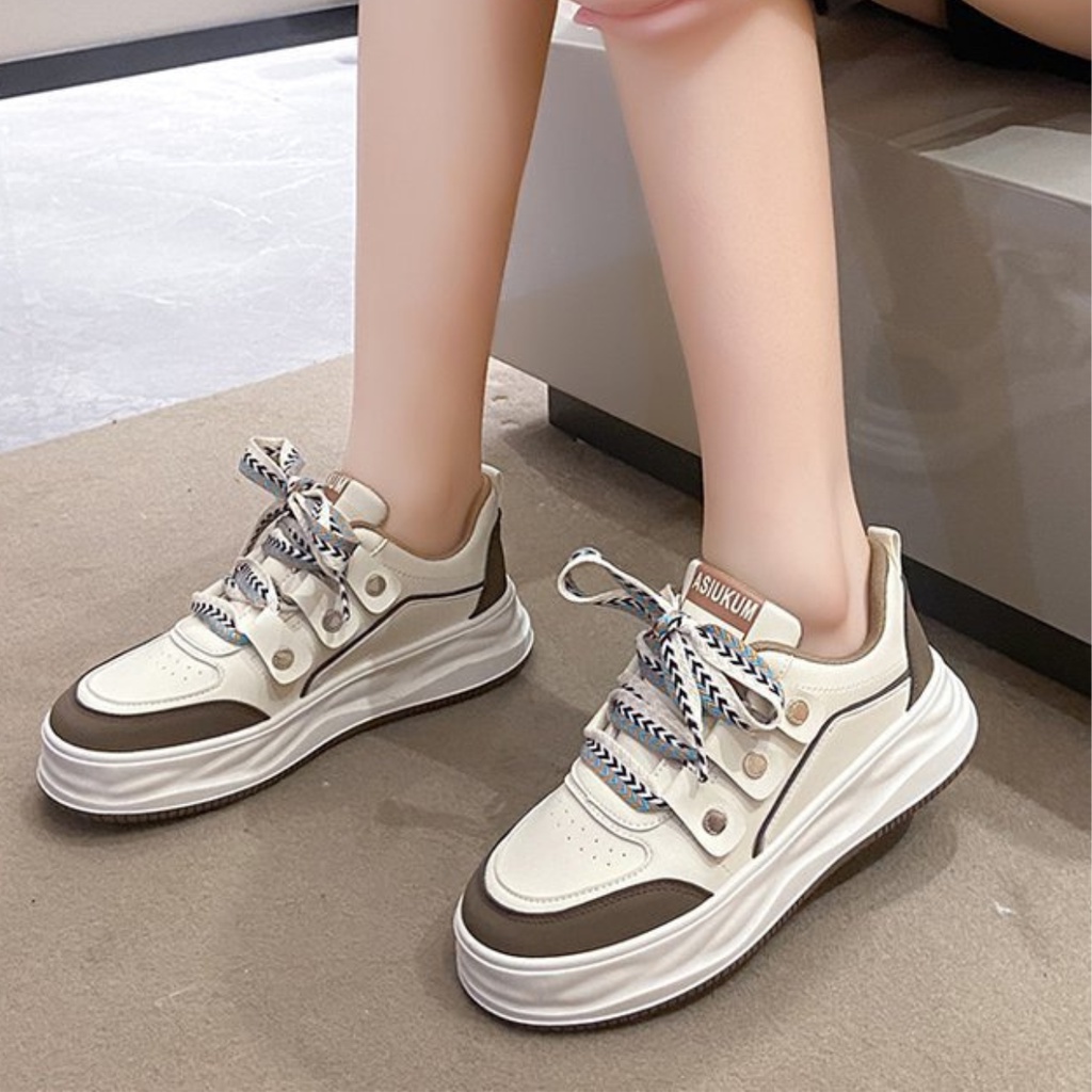 JBI-0277 GRATIS BOX Sepatu Sports Sneakers Wanita Korea Casual Elegan Shoes Import Terbaru