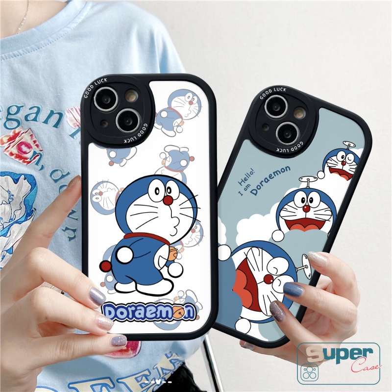 Case Kartun Doraemon Oppo A16 A78 A58 A55 A17 A3S A54 A77s A7 A12 A76 A16K A17K A9 A5 A16E A1K A57 A15 A53 A5s A96 A74 A95 A92 Reno 8T 5 7Z 5F A31 Lensa Oval Kucing Lucu Sarung Soft Cover