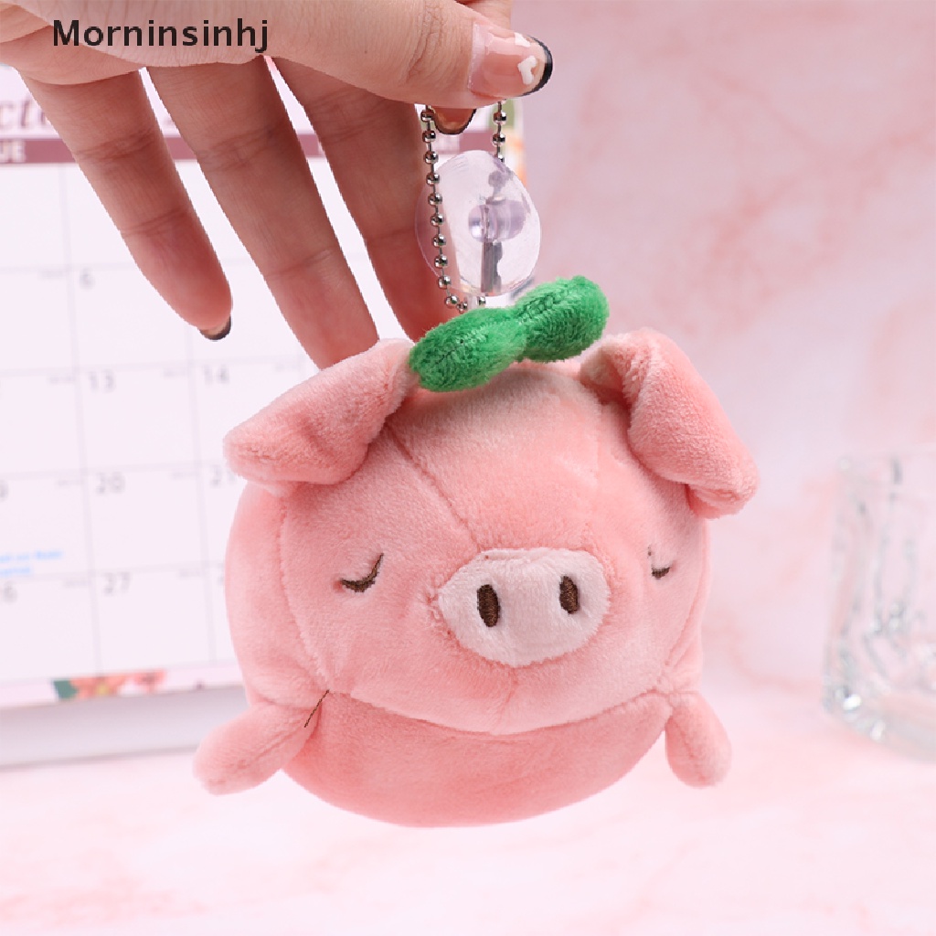 Mornin Lucu Pink Merah Babi Mewah Gantungan Kunci Hewan Boneka Keychain Indah Penyembuhan Tas Liontin Keyring Hadiah id