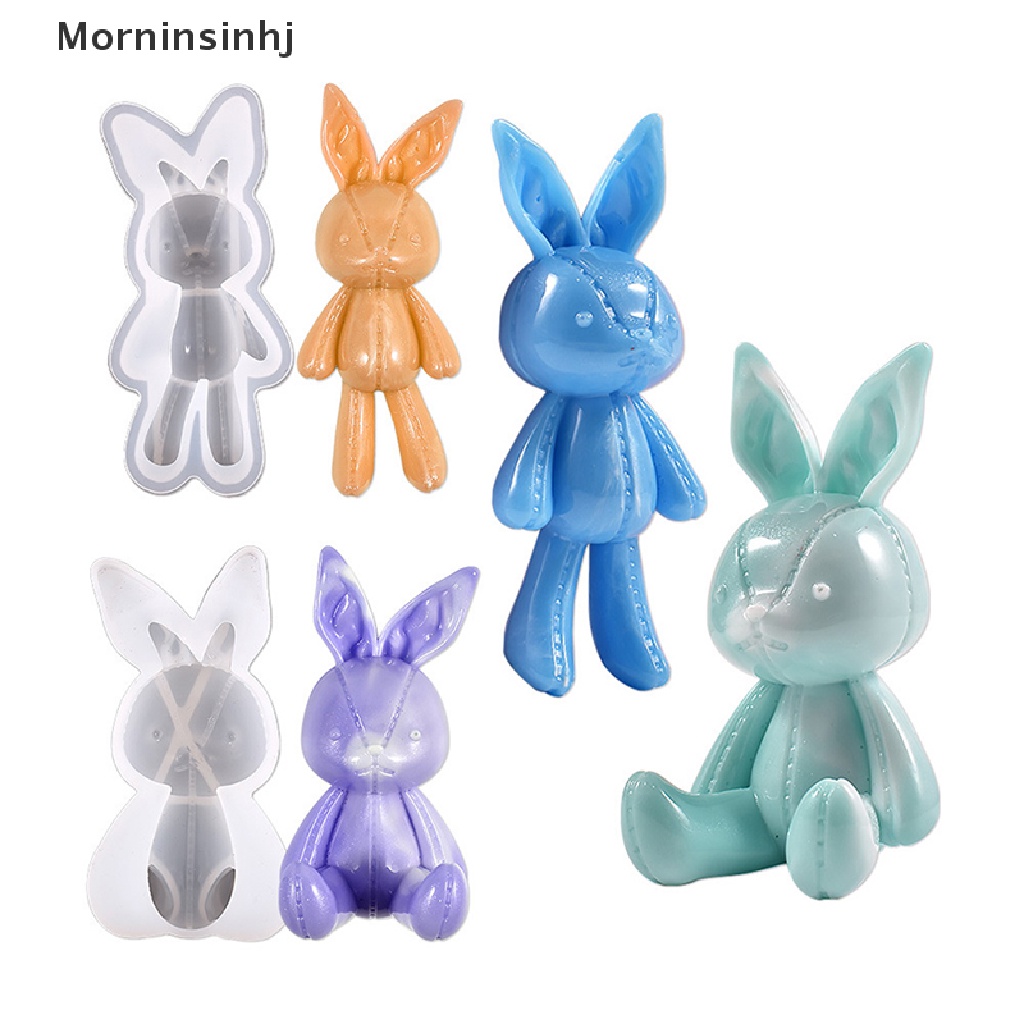 Mornin DIY Epoxy Resin Cetakan Stitch Kelinci Gantungan Kunci Silicone Mold Bunny Pendant Cetakan Untuk Kerajinan Tangan DIY Perhiasan Pesona Cetakan id