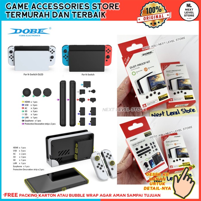 Nintendo Switch Dust Proof Kit Jack Cover OLED V1 V2 DOBE TNS-2122