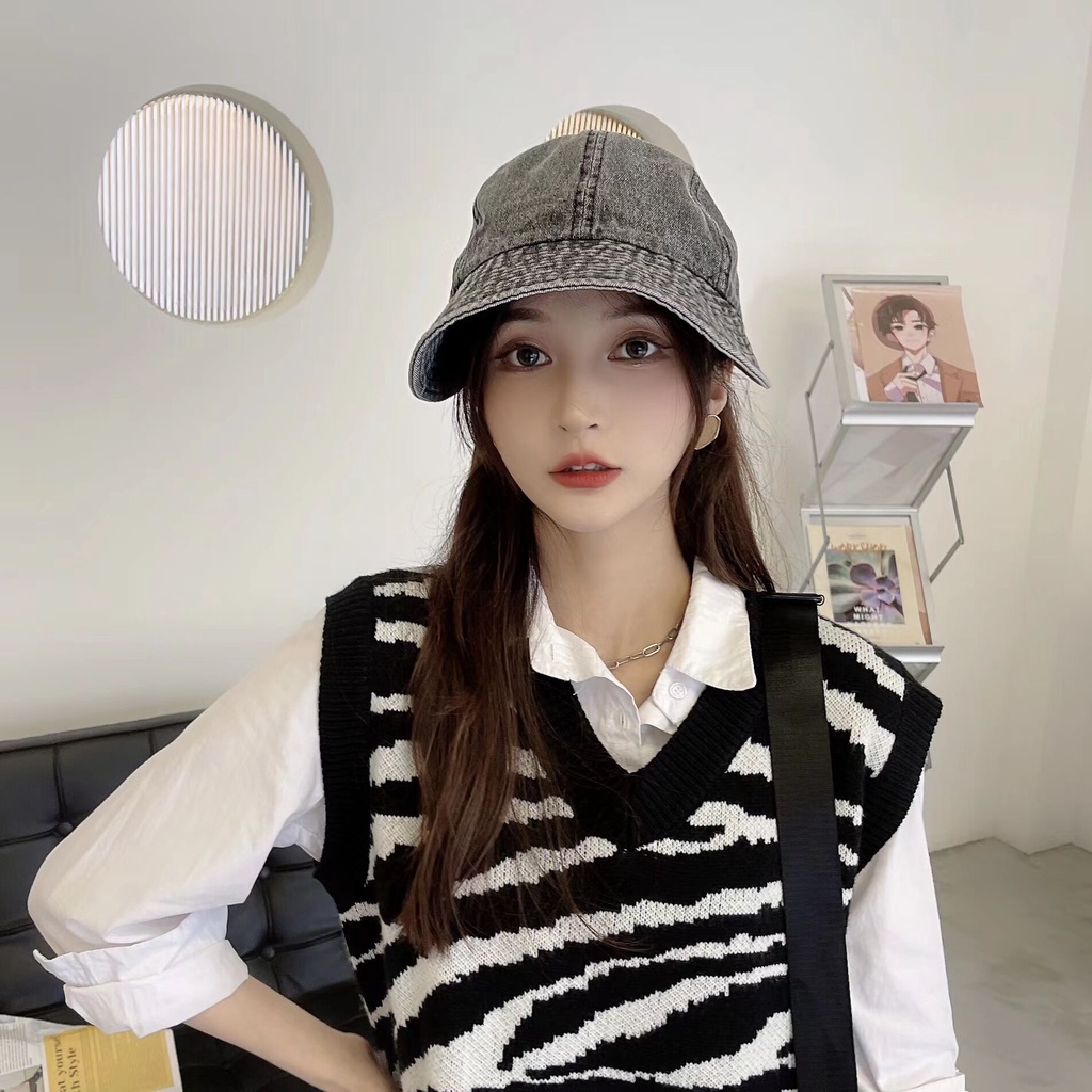 Korea Vintage Koboi fisherman Topi Untuk Wanita Kasual Serbaguna fashion Topi bucket Musim Panas Di Luar Ruangan Olahraga Kerai cap