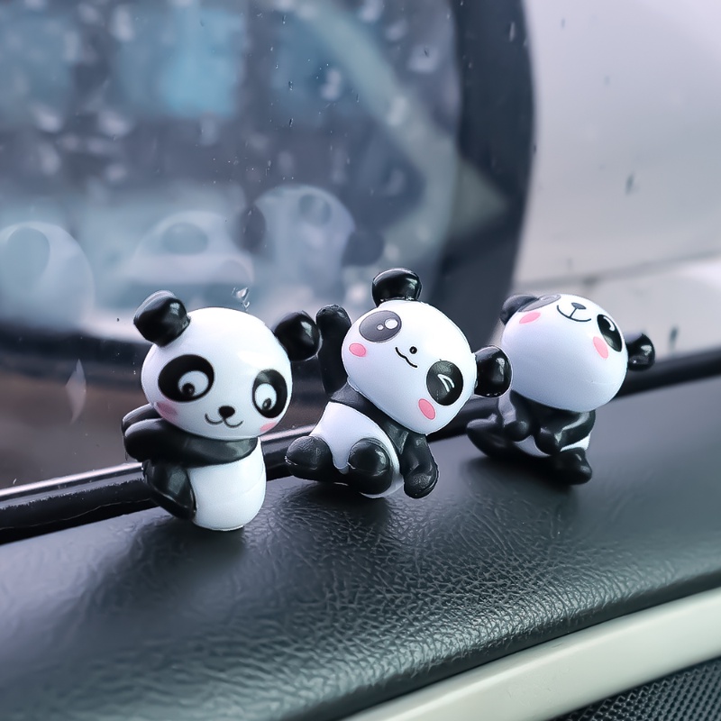 [Harga Grosir] Ornamen Spion Konsol Tengah Mobil Kartun Panda/Hiasan Hewan Mobil/Ornamen Hias Untuk Lanskap Mikro/Boneka Babi Lucu/Hiasan Interior