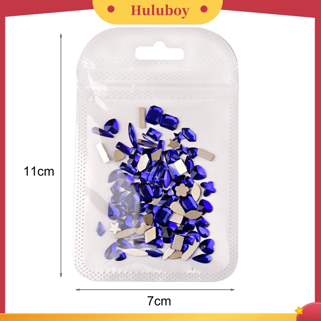 {In Stock} 100Pcs Berlian Imitasi Datar Tahan Aus Tongkat Ketat Manicure Aksesoris Biru Tua Flatback Berlian Imitasi Kristal 3D Dekorasi Kuku Untuk Salon