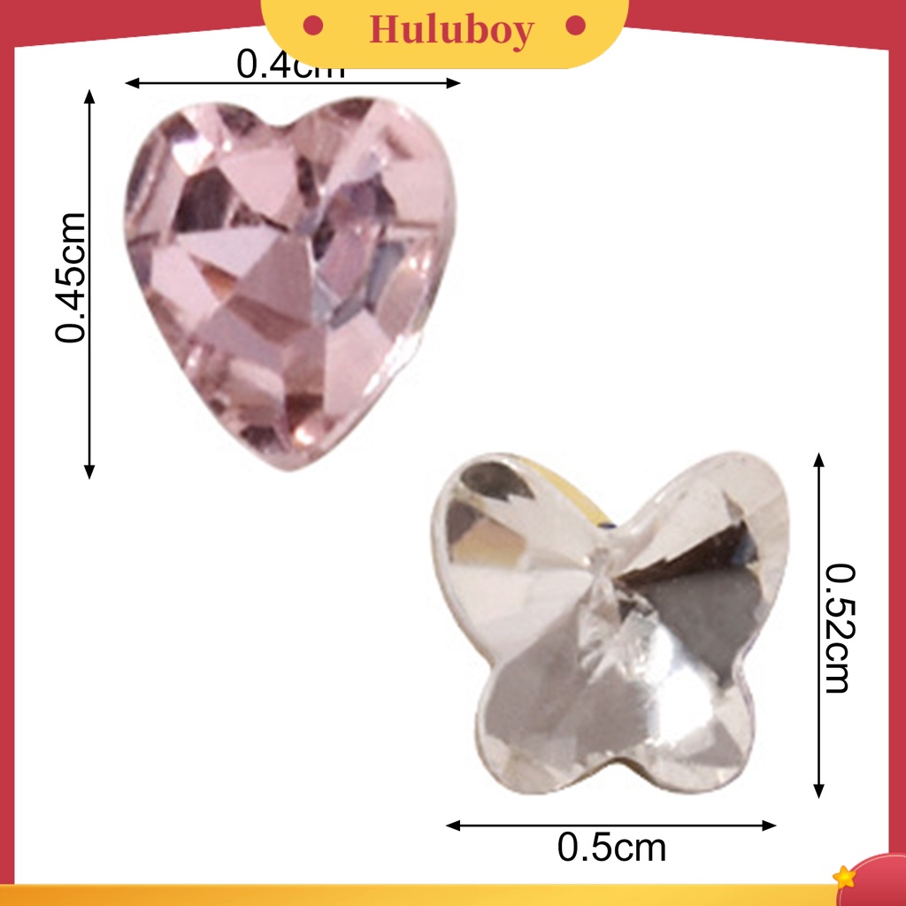 {In Stock} 10Pcs Ornamen Kuku Bentuk Kreatif Warna Hidup Kristal Imitasi Efek 3D Jantung Nail Art Dekorasi Pesona Kuku Untuk Pelajar