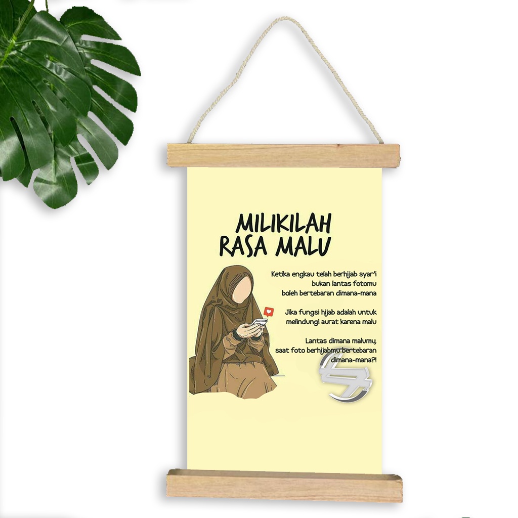 QUWI pajangan hiasan dinding shabby Wallpaper KALIGRAFI ISLAM GIRLS Dinding Ruang Tamu Dekorasi Kamar Tidur Motivasi Quotes Quote