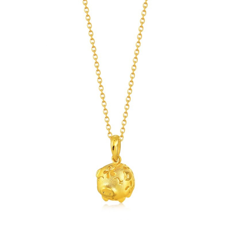 Goldkingdom Fashion Perhiasan Aksesoris Ready Stock Zodiak Nafu Babi Kalung Pernikahan Gilded Pig Pendant Lucky.