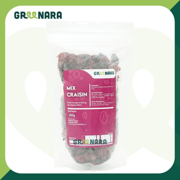 

[Ready-Stock] Greenara Craisin 250gr / Mix Dried Cranberry dan Raisin