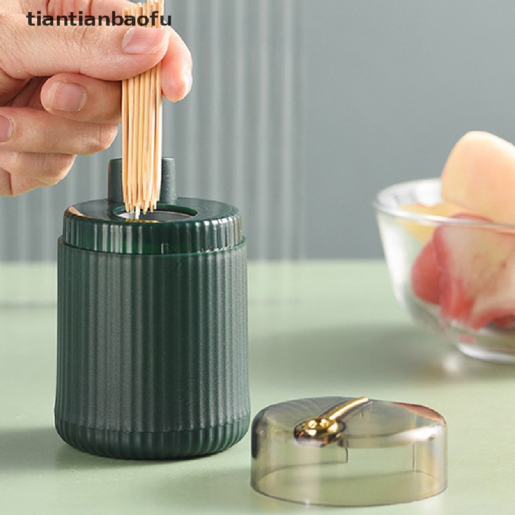 [tiantianbaofu] Kotak Tusuk Gigi Sederhana Dispenser Tusuk Gigi Ceative Push Automatic Eject Toothbrush Jar Holder Household Hadiah Nyaman Home Gadget Boutique