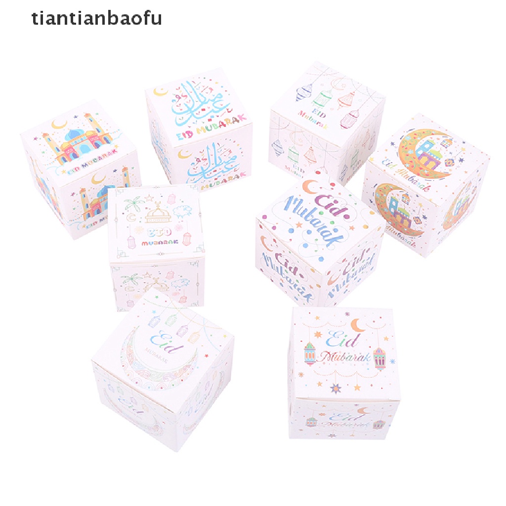 [tiantianbaofu] 5pcs Eid Mubarak DIY Paper Gift Box Candy Box Selamat Idul Fitri Perlengkapan Ramadhan Butik