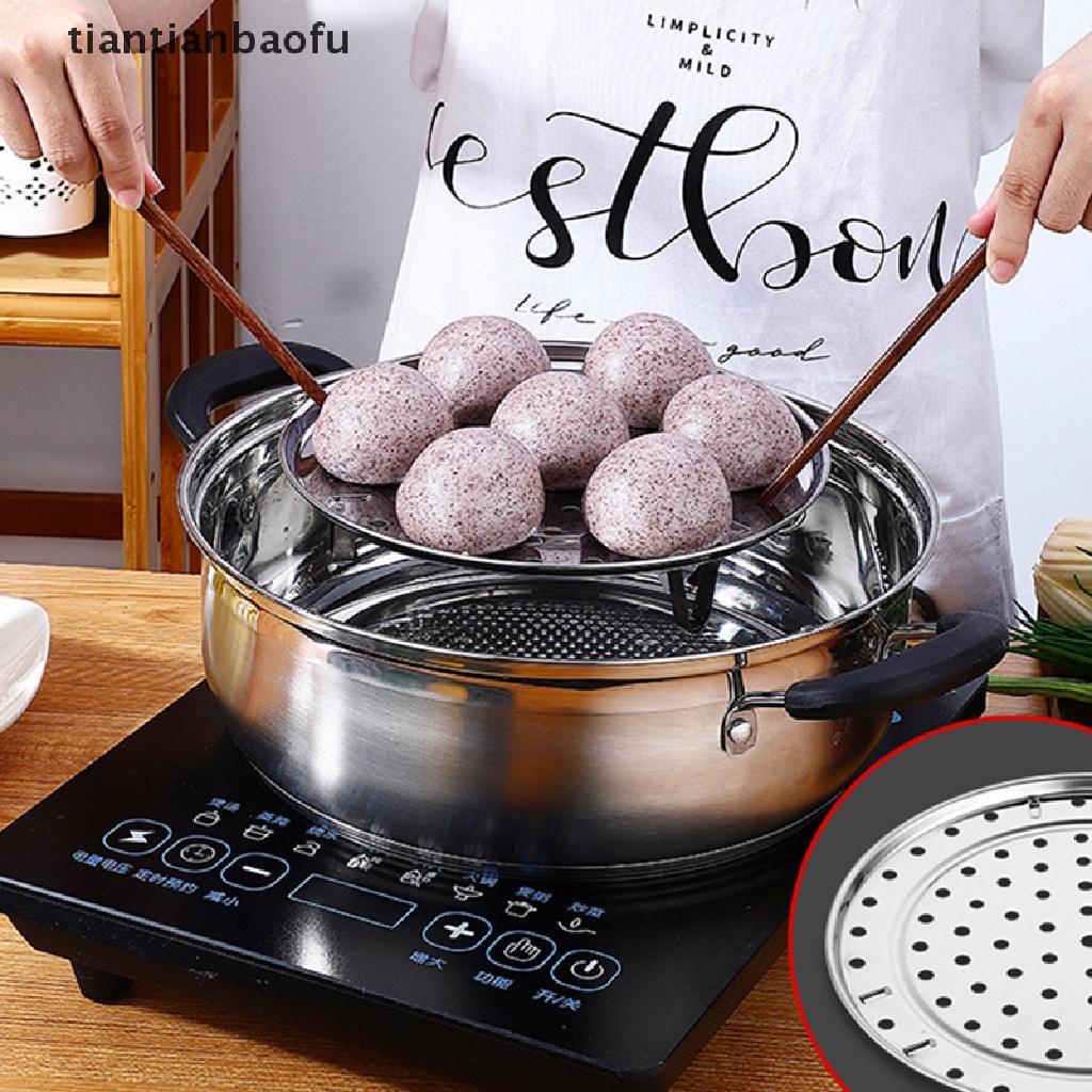 [tiantianbaofu] 1pc Rak Kukusan al Untuk Makanan Stainless Steel Steamer Tray Rack Butik