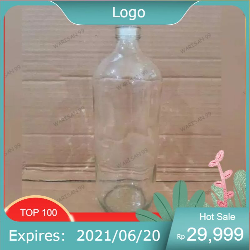 [Paket isi 5] Botol Bensin 1 Liter kaca Botol Kaca 1000 ml BOTOL KACA  1 liter BOLLES BOTOL JAMU BEL