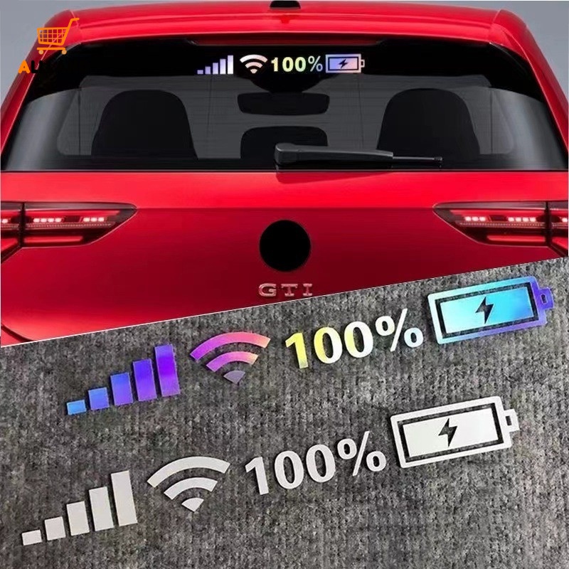 Tanda Sinyal Ponsel 5G Yang Dipersonalisasi Wifi Mobil Vinyl Decals/Stiker Reflektif Laser Warna-Warni Dekorasi Untuk Mobil, Motor