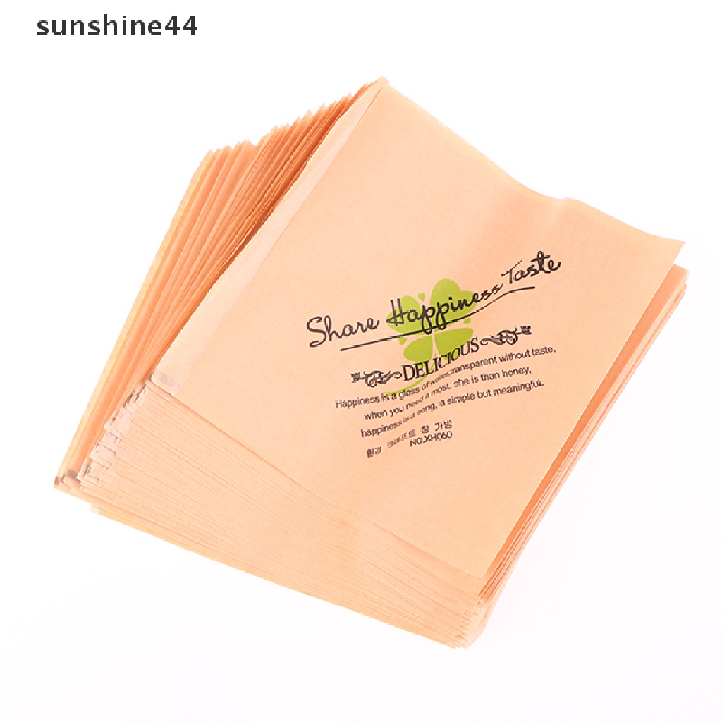 Sunshine 50Pcs Kraft Paper Sandwich Paper Wrap Bags Kemasan Makanan Paper Bag Alat Panggang ID